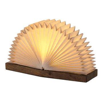 Darla Modern Art Deco Paper Half Pleated Fan LED Table Lamp
